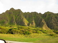 The view on the road from our place in Hau'ula to Kaneoke and Honolulu