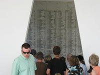 Inside the USS Arizona Memorial - the list of those still entombed.